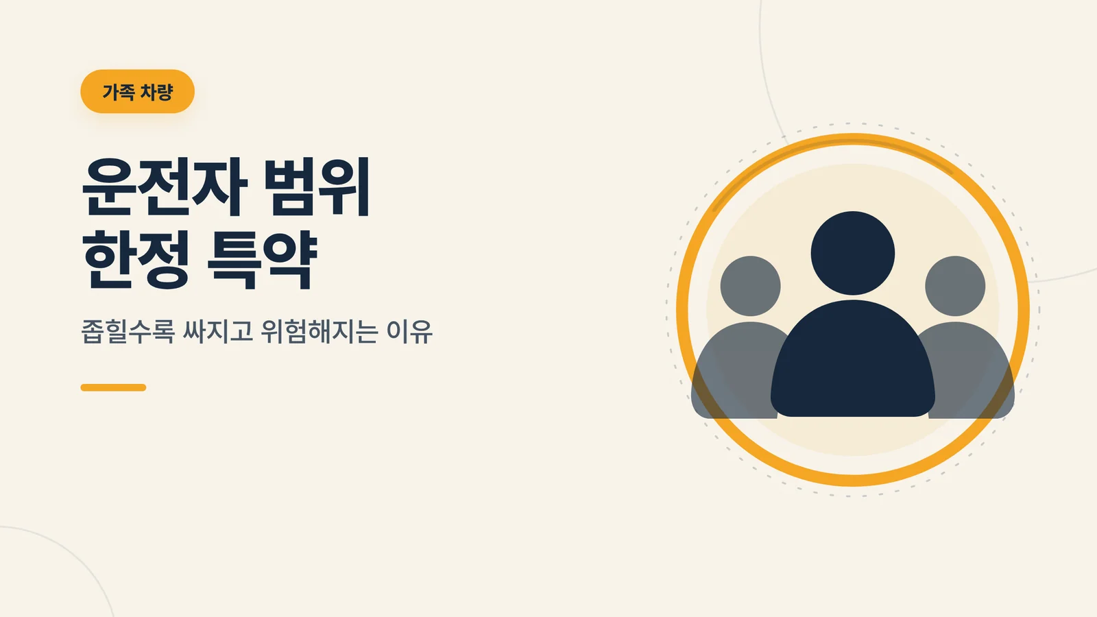 운전자 범위 한정 특약 선택...