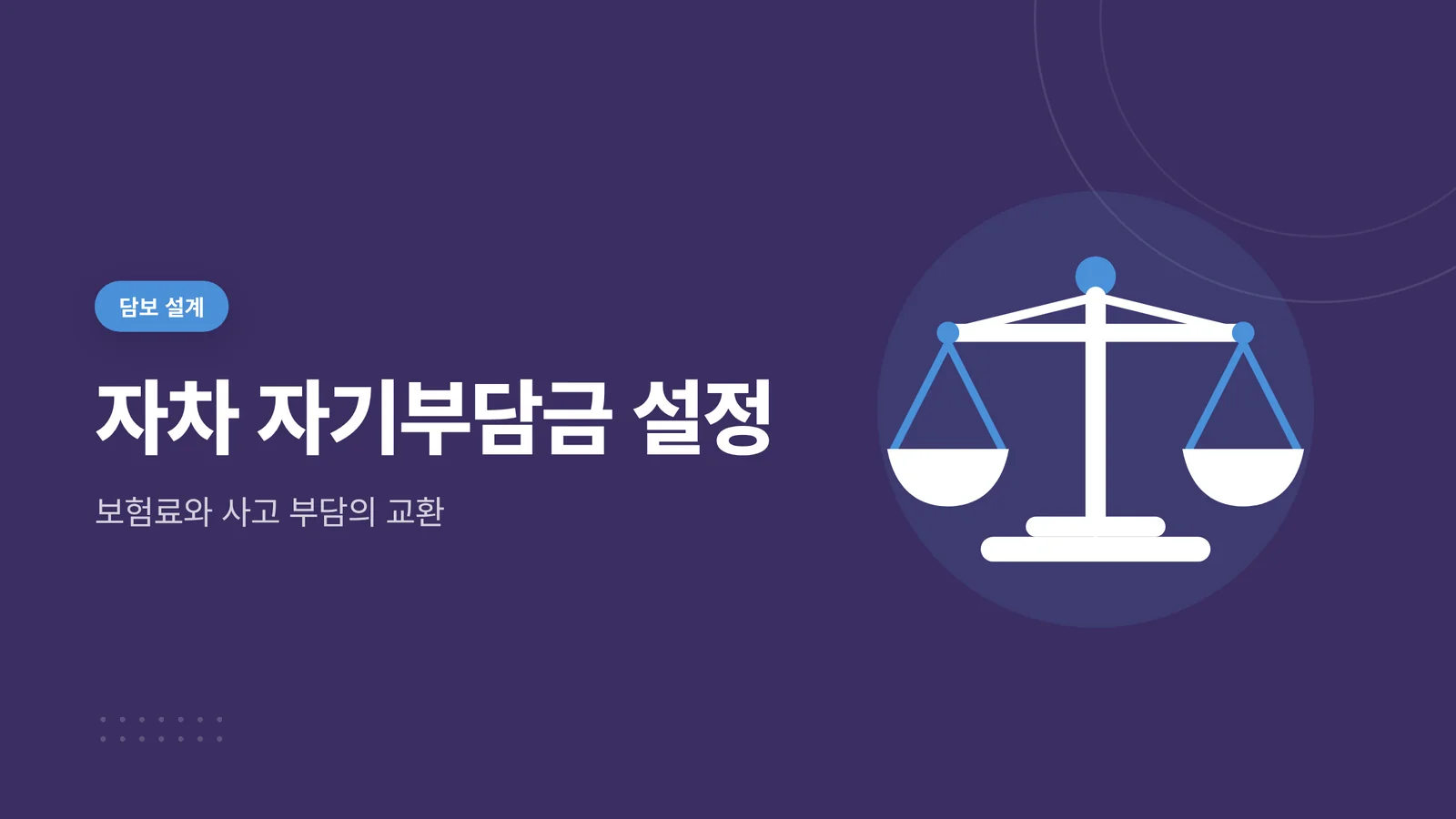 자차 자기부담금 설정과 보험...