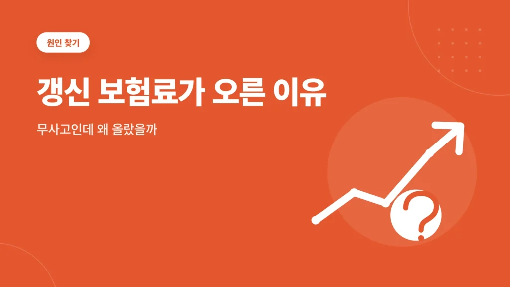 자동차 보험 갱신 보험료 오르는 이유 썸네일 이미지